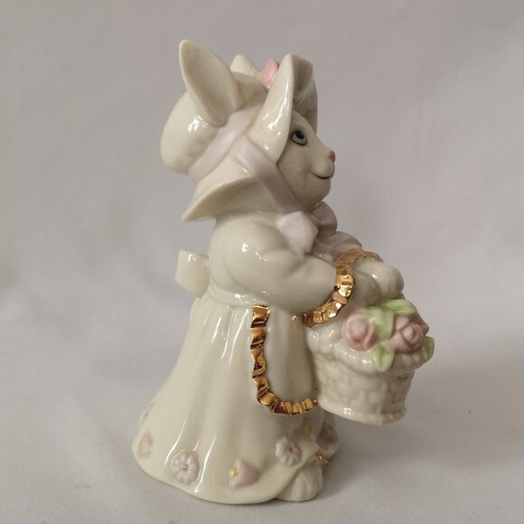 Adorable Vintage Lenox Limited Edition from 2003 Rabbit Basket & Flowers Figure - Picture 4 of 7